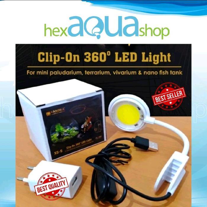LED HPL lampu Jepit kandila clip on akuarium aquascape paludarium