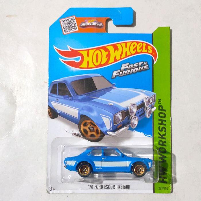 Mainan Hot Wheels 70 Ford Escort RS1600 RS 1600 biru 2014 Fast Furious HW Workshop