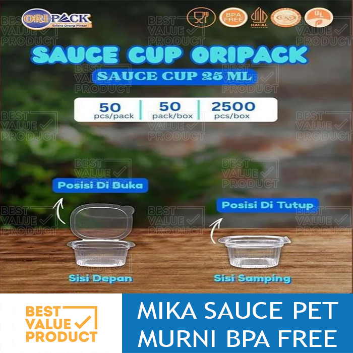Tempat Saus Mika 25ml / Sauce Cup MIKA 25 ml / Saos Sambal Cup Food Grade
