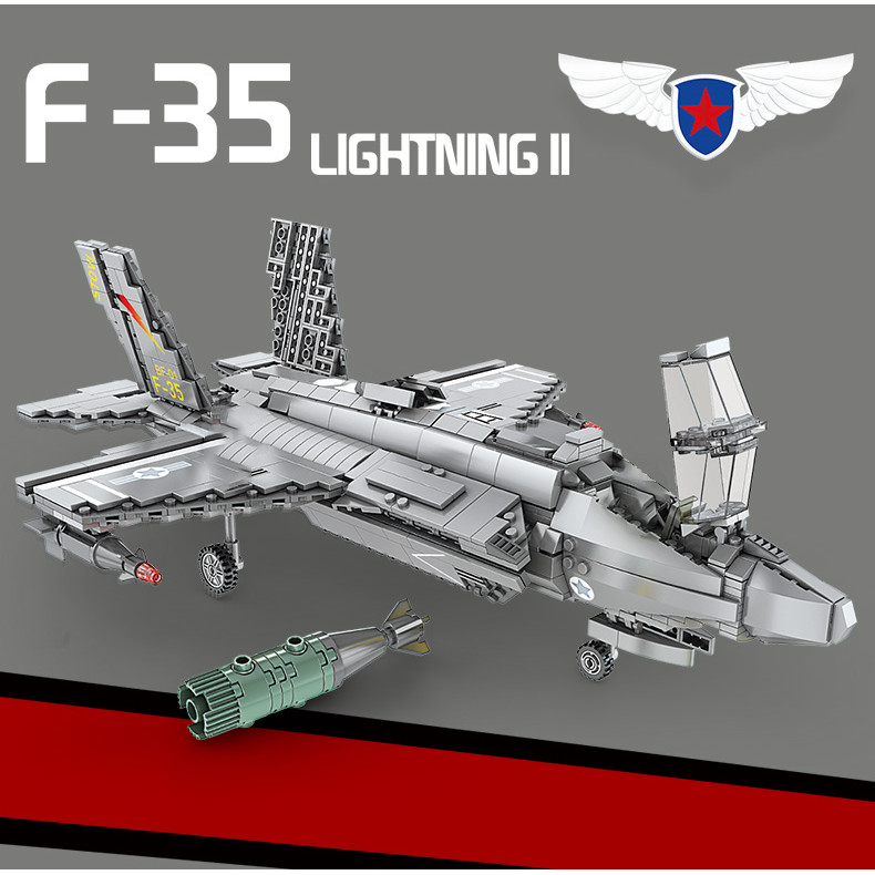 Aircraft Series F22 Fighter Building Blocks Model Famous WWII Military Airplanes MOC Bricks Sets Boy