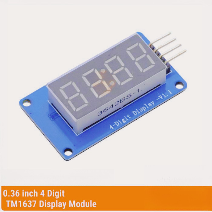 TM1637 Display 4 Digit Red LED Tube – 5V/3.3V Serial Clock Display Module