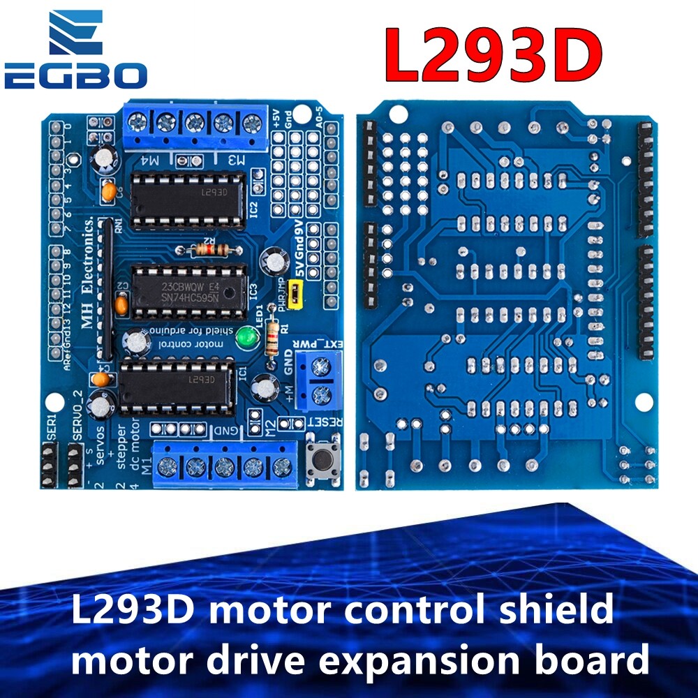 L293D Motor Drive Shield Dual DC Stepper Motor Driver Controller Board with PWM Speed Control for Ar