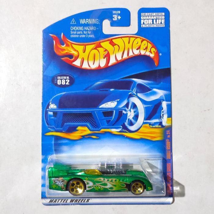 Mainan Hot Wheels Double Vision hijau 2001 Extreme Sports Series