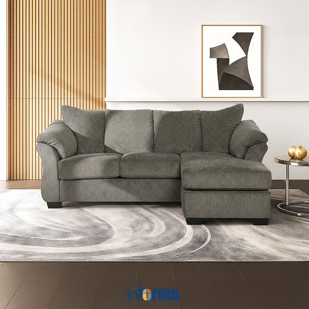 Informa Ashley Darcy-5 Sofa L Sectional Fabric 4 Seater Sofa Ruang Tamu Kursi Sofa Sofa Minimalis Ku
