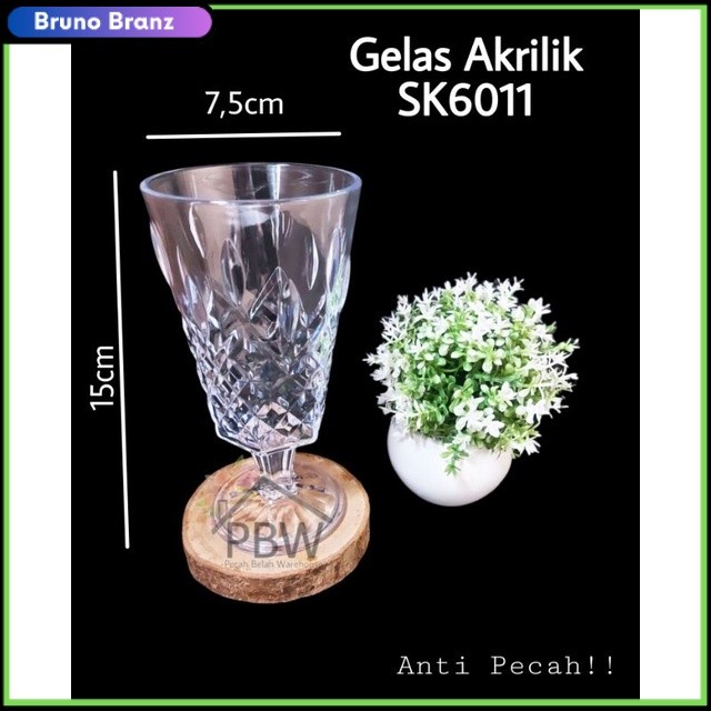 PROMO MURAH Gelas Slocky Akrilik Golden Sunkist SK6011 / Gelas Wine / Gelas Piala
