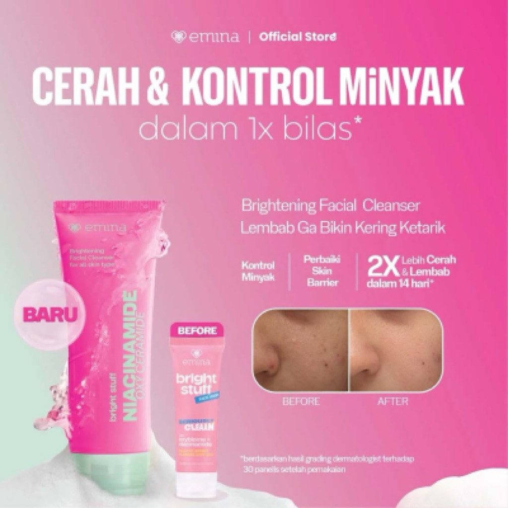 Emina bright stuff brightening facial cleanser niacinamide