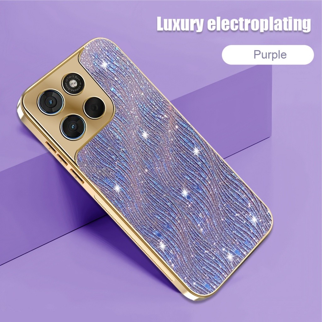 Hard Case Motorola G86 / G86 Power Casing Luxury Electroplating List Gold Premium Handphone