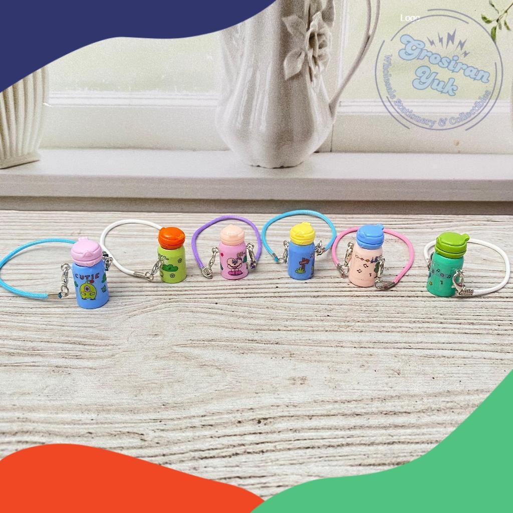Gantungan Kunci Resin Tali Selempang Motif Botol Tumbler Boba GK-2049 Hiasan Aksesoris Miniatur Figu