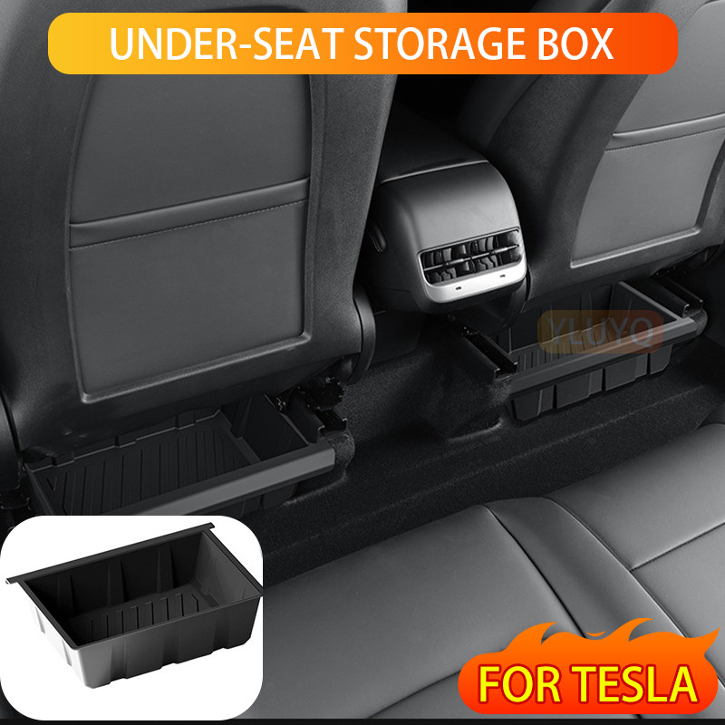 For Tesla Model Y NEW TPE Under-seat Storage Box Model Y Storage Box Auto Accessories