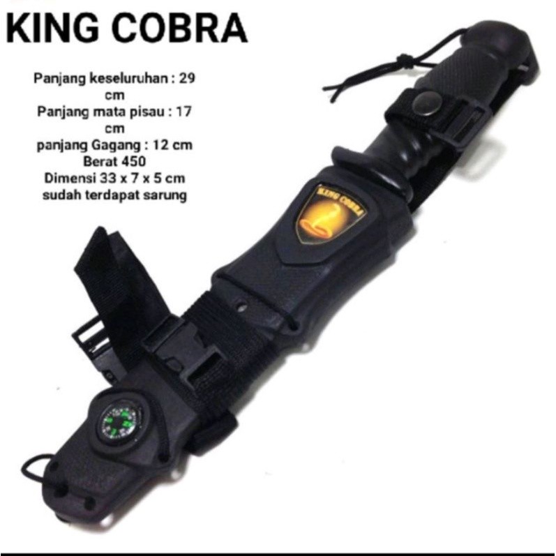 AVENSTORE KING KOBRA KOMPAS HITAM -PISAU KING COBRA COMPAS - PISAU TNI KING COBRA