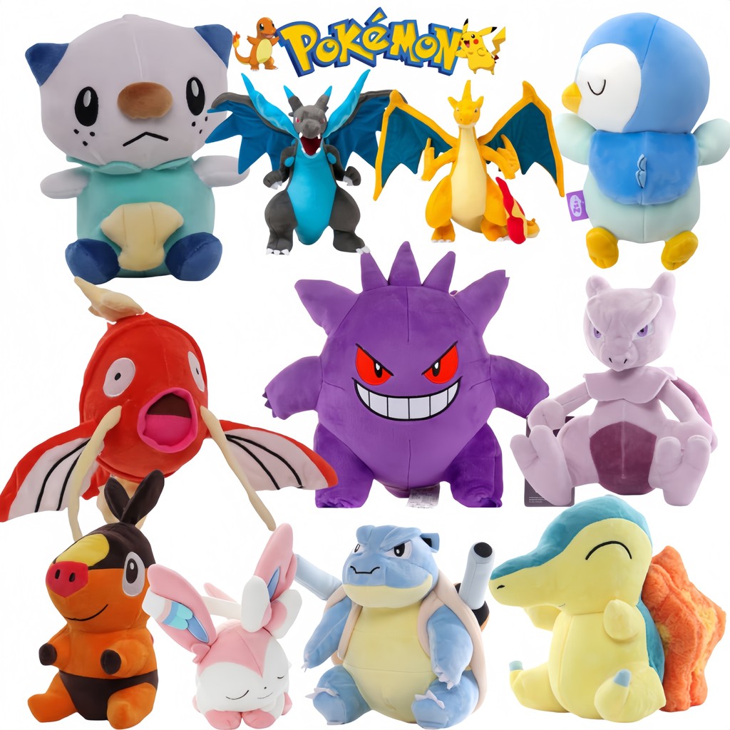 Pokemon Oshawott Plush Tepig Toy Blastoise Pikau arizardXY Gengar Mewtwo Magikarp Stuffed Doll Sylve