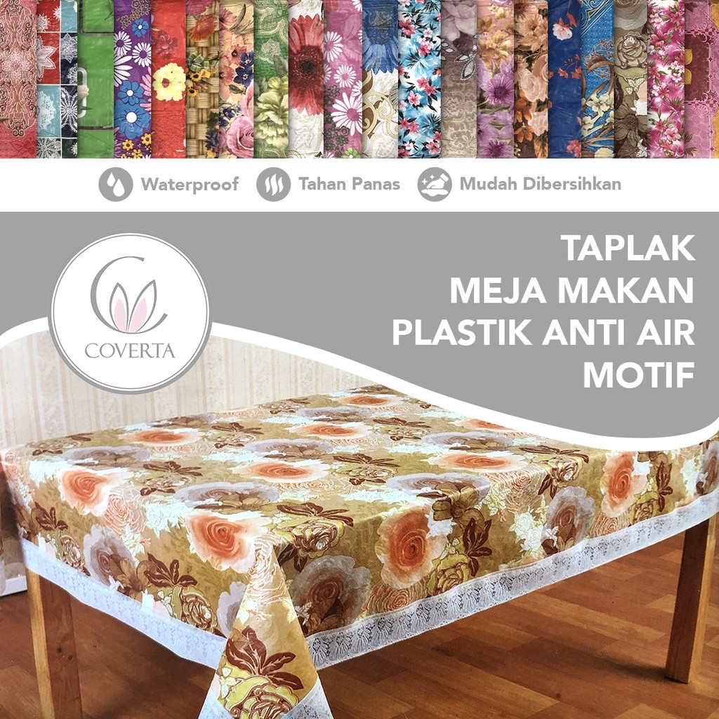 (Snow30) Taplak Meja Makan Plastik Anti Air Motif - Segi / Kotak