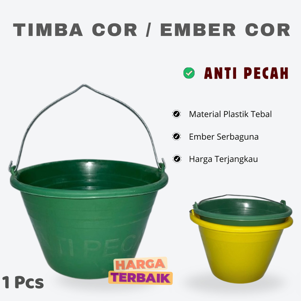 EMBER COR KUNING DELUXE/ 14" HIJAU KAZU / EMBER SERBAGUNA ANTI PECAH / EMBER TIMBA BANGUNAN