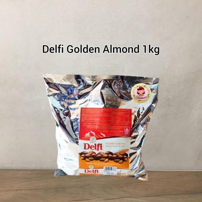 TastyBox Delfi golden almond coklat delfi dragees 1kg ( tds ) - Packing  Biasa