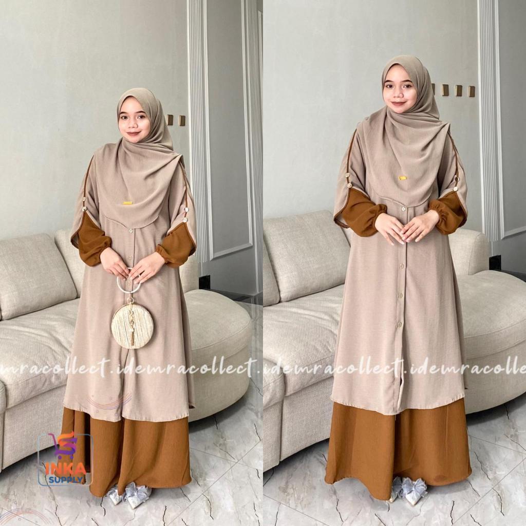 Inkaasup- ONESET AZMIYA SETELAN TUNIK ROK SYAR’I MELAYU GAMIS MELAYU SET TUNIK