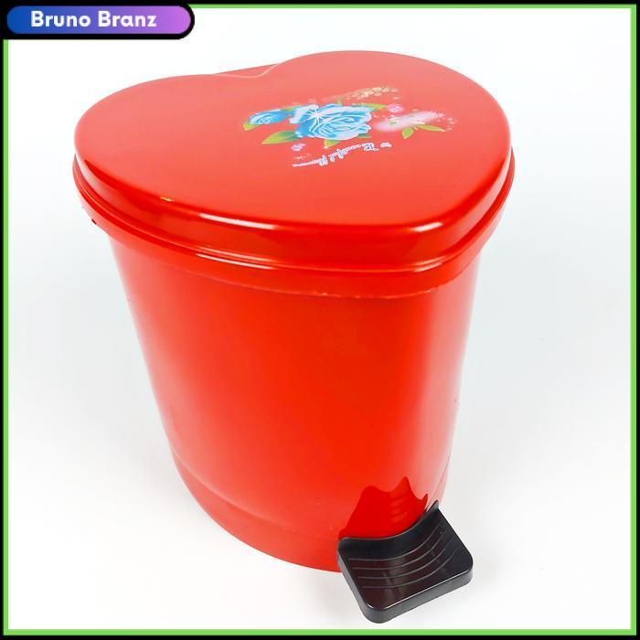terlaris Tempat Sampah Injak Mini Hati 3L/ Tempat sampah Mobil / Tempat Sampah Mini - Merah