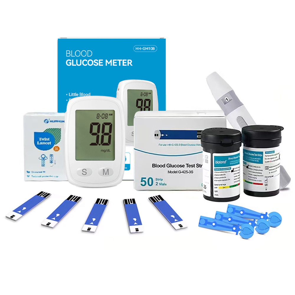 50PCS Alat Tes Gula Darah Diabetes Glucometer Digital dengan 50 Strip Tes/Lanset untuk Pengukuran Gu