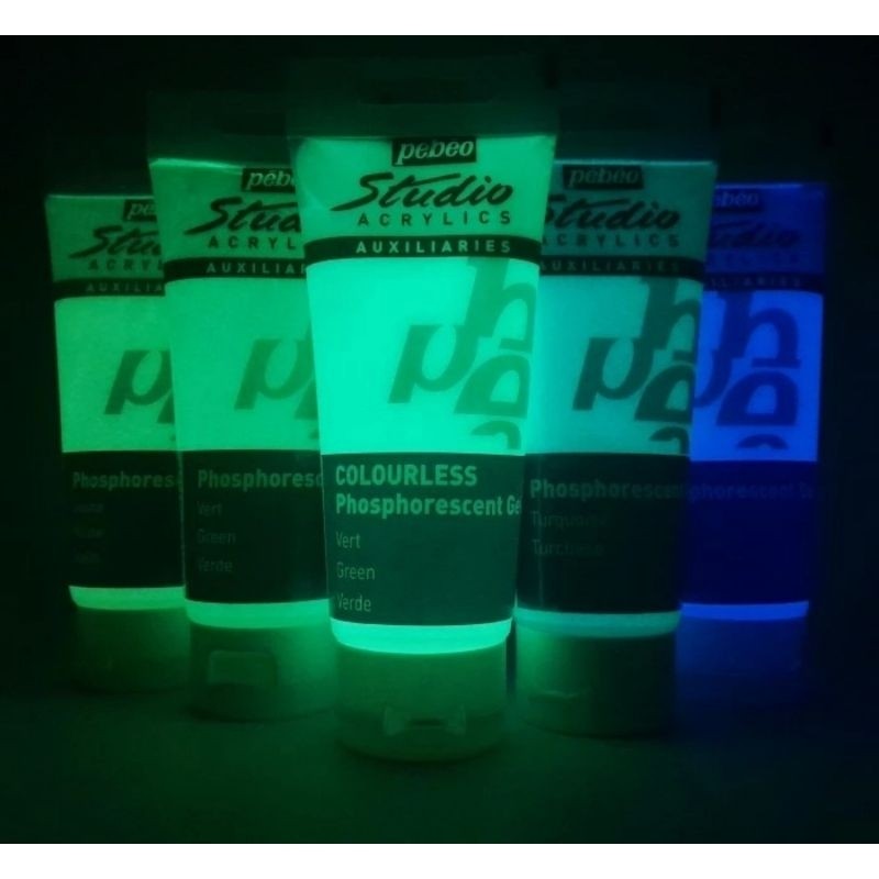 Pebeo Glow In The Dark Acrylic Paint 100 ml   Phosphorescent Gel Cat Fosfor