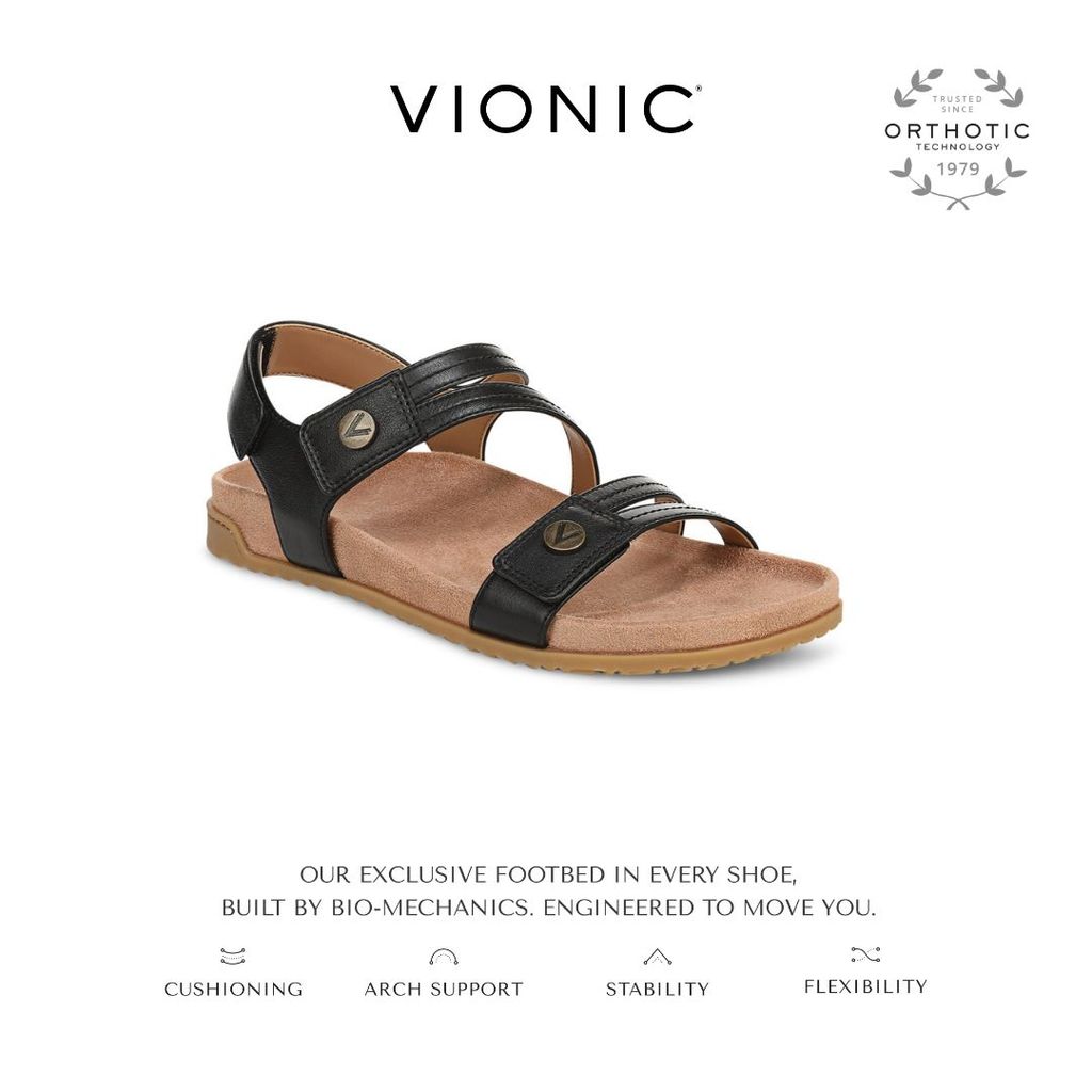 Vionic Essie Black Sandal Wanita