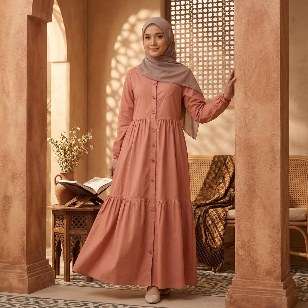 NEW RILLEY - Gamis Della | Dress Panjang Muslim Wanita Baju Maxi