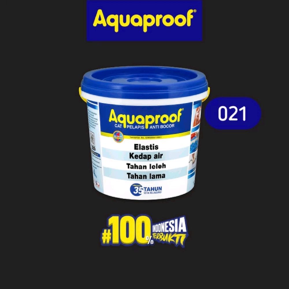 Aquaproof 4 Kg 021 Hitam Black Cat Pelapis Waterproofing No Drop Paint
