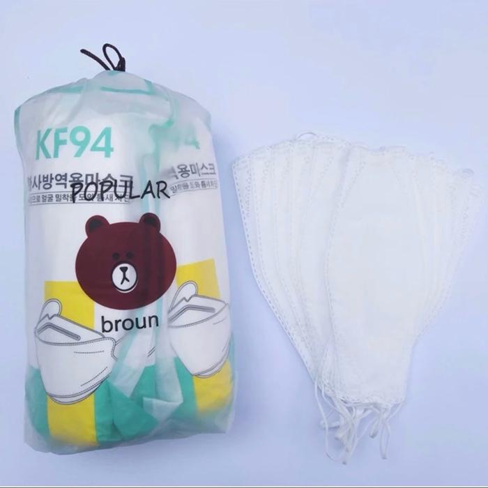 [BS] Paket Bundle Masker KF94 Elegan (Masker KF94 isi 100 Pcs + Bonus Pouch) maskerkf94 bentuku - Pu