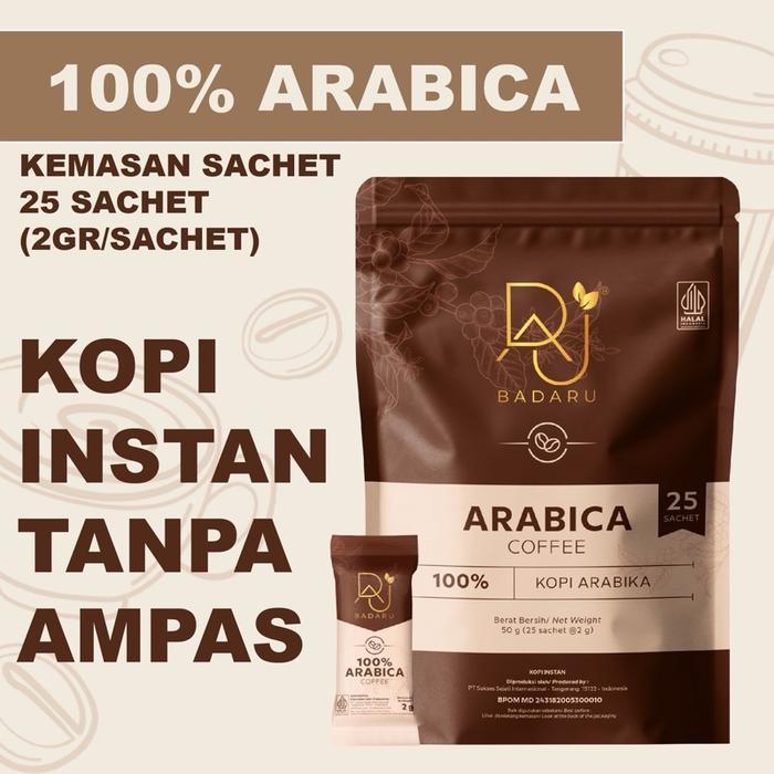 KOPI ARABIKA BADARU ISI 25sachet KOPI ARABIKA ESPRESSO INSTAN TANPA AMPAS