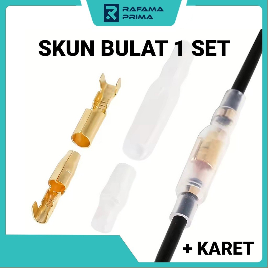 Skun Kabel Bulat 4mm Male Female 1 set + Karet