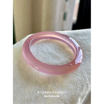 Gelang Batu Akik White Moonlight untuk Wanita, Gelang Batu Akik Pink Chalcedony White Ice Lotus, Gel