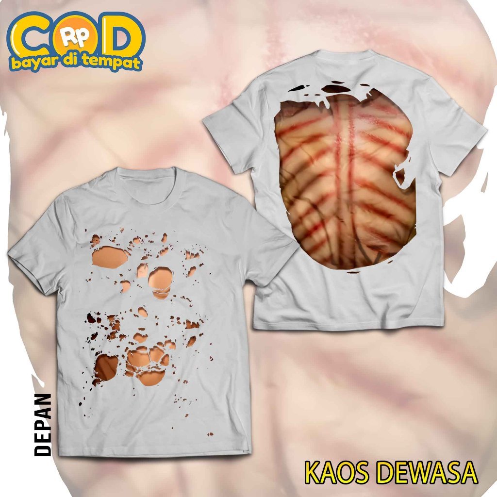 Kaos FullPrint Motif Unik Robek Kerokan Terbaru Motif Kaos Robek Kerokan Bahan premium soft