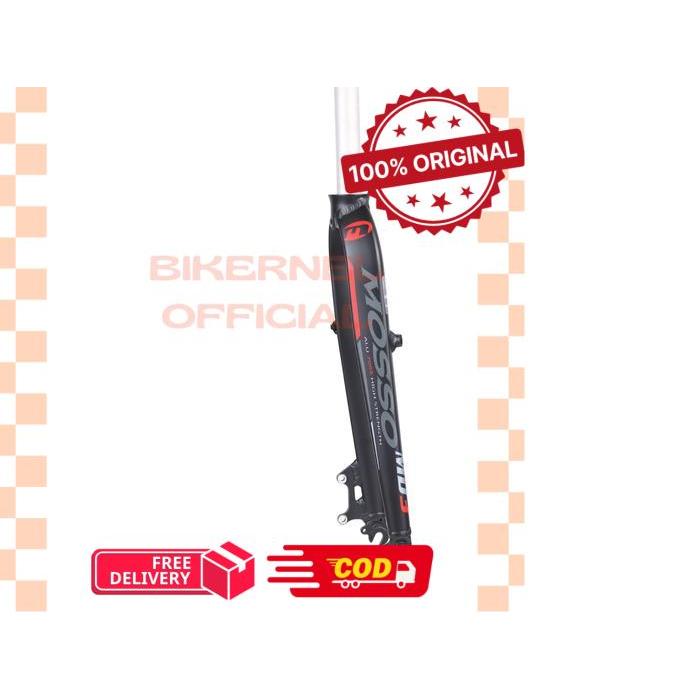 Mosso MD3 Fork Rigid Disc / V-Brake Fork Sepeda 26 / 27.5 Inch - Black/Red