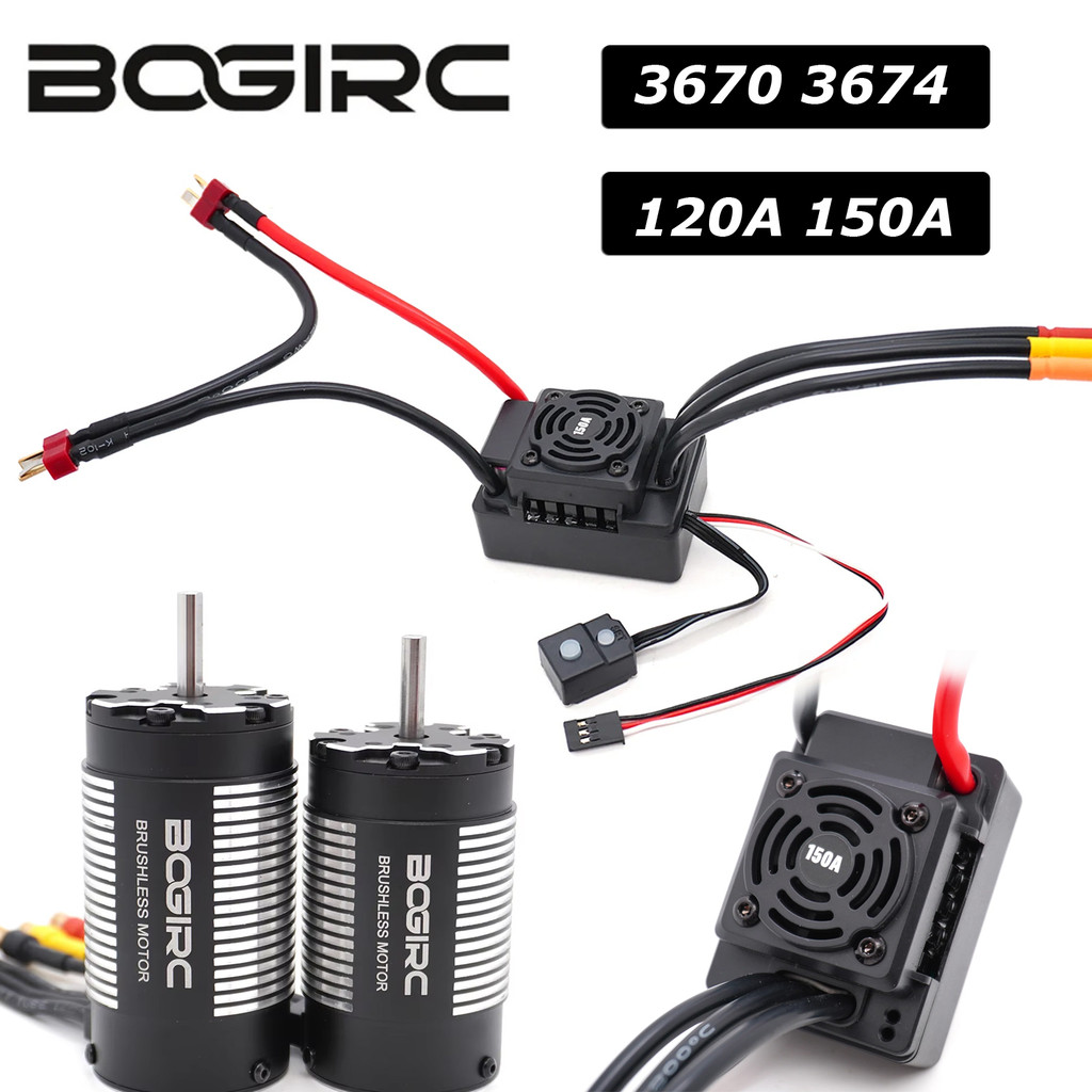 BOGIRC 3670/3674 120A/150 Brushless Combo for HSP Kyosho Traxxas Tamiya 1/8 1/10 RC Remote Control M