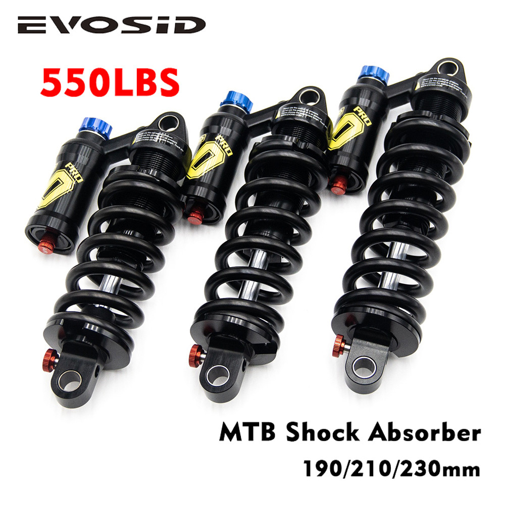 EVOSID Shock Belakang Sepeda Gunung 550LBS Suspensi Pegas Shock Ekor Lunak 190mm/210/230mm untuk Sho
