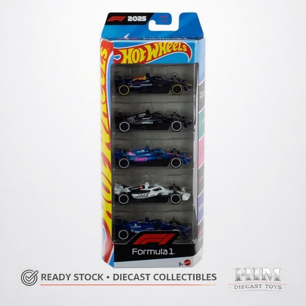 Hot Wheels 5 Pack Formula F1 Redbull AMG Petronas BWT Haas Williams Racing