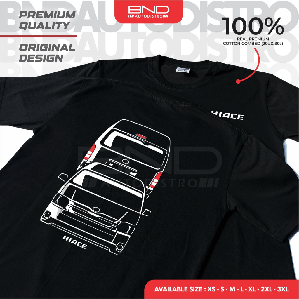 [BND] Kaos Toyota Hiace F&R T-Shirt Baju Kaos Travel Hiace Diesel Kaos Mobil Premium Quality
