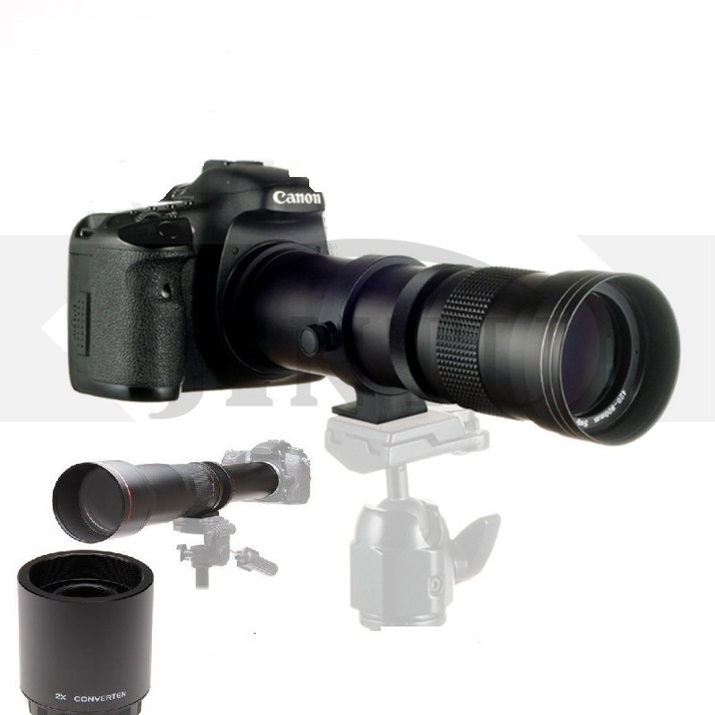 JINTU 420-1600mm F/8.3-16 Lensa Telefoto Manual Untuk Canon 80D 90D T3 T3i T4i T5 T5i T7 T6i T6s T7i