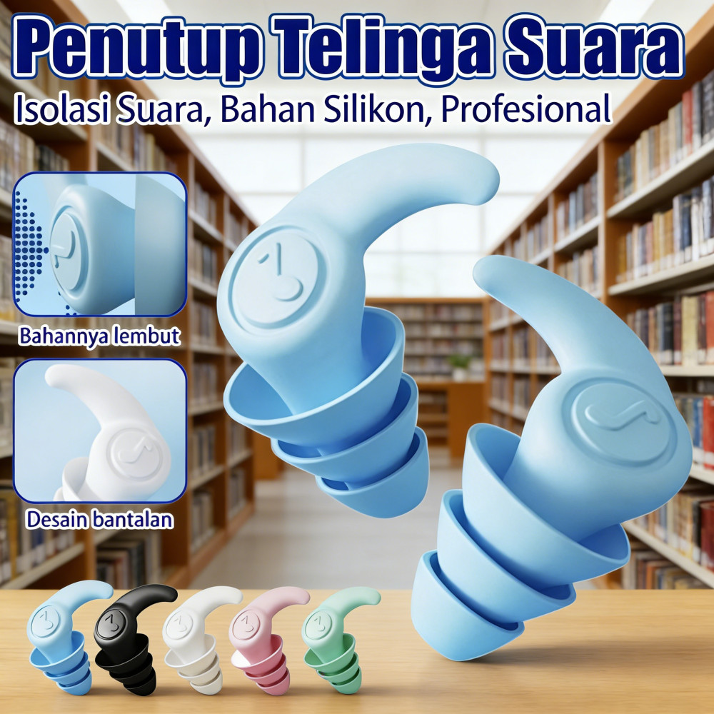 Silikon Earplug NEW Peredam Suara Untuk Tidur 3 Layer Deep Earplug Penutup Kuping