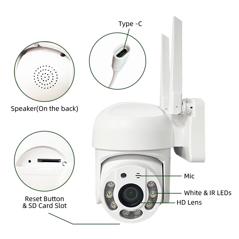 CCTV WiFi Outdoor 1080P Pantau Rumah Lewat HP Malam Jelas Audio Dua Arah Mudah Pasang Tahan Hujan