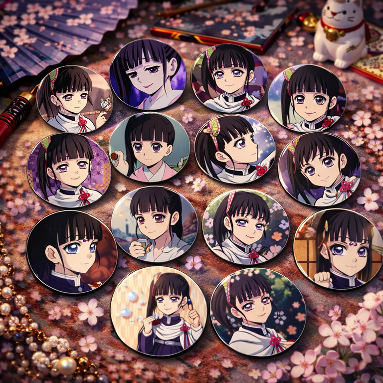 Pinzool - Demon Slayer Kanao Tsuyuri Button Badge 44mm Aksesoris Tas WIBU Keren bisa Request ukuran 