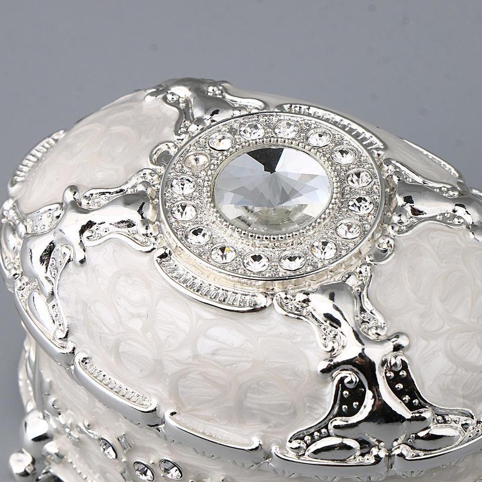 Vintage Oval Jewelry Box Trinket Box Antique Organizer for Gift