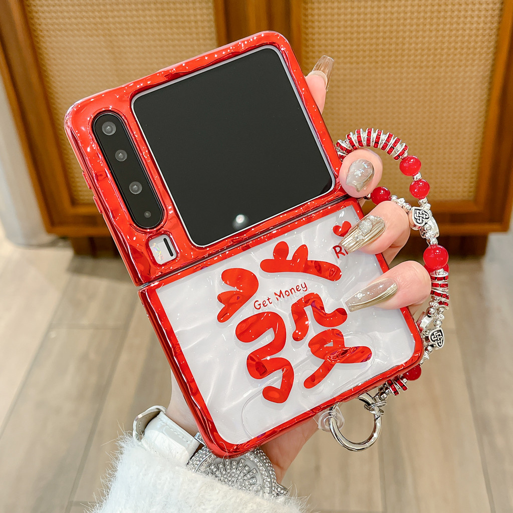 Casing ponsel lipat untuk Huawei Pura X, motif riak air, ukiran laser, gelang rambut, casing ponsel 