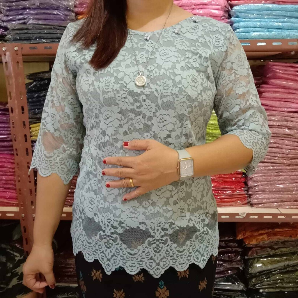 BLUS  LN BROKAT RENDA FATMAWATI BAJU  KEKINIAN MIX BROKAT