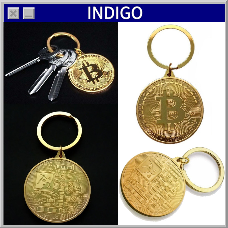 Gantungan Kunci Kripto Bitcoin Keychain Plus Desain Replika Bitcoin Gold Plated