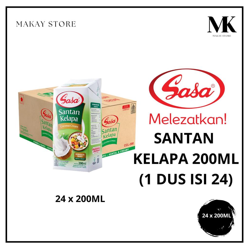 1 DUS ISI 24 Sasa Santan Cair 200 ml Coconut Milk Santan Kelapa GRATIS ONGKIR MAKAYSTORE