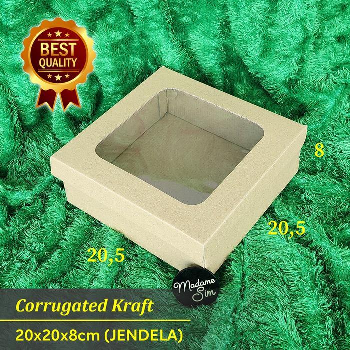 KOTAK KUE - CAKE BOX - DUS BOLU 20x20x8 (JENDELA)
