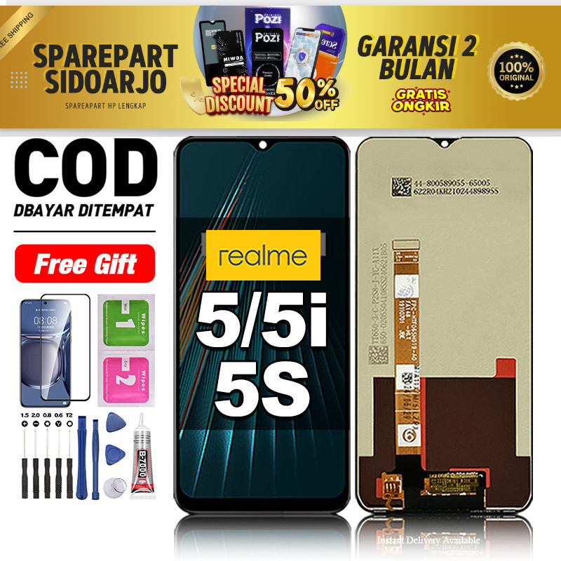 LCD Realme 5i Realme 5 5S Fullset hp layar Touchscreen untuk Glass Touch Screen Digitizer COD -origi