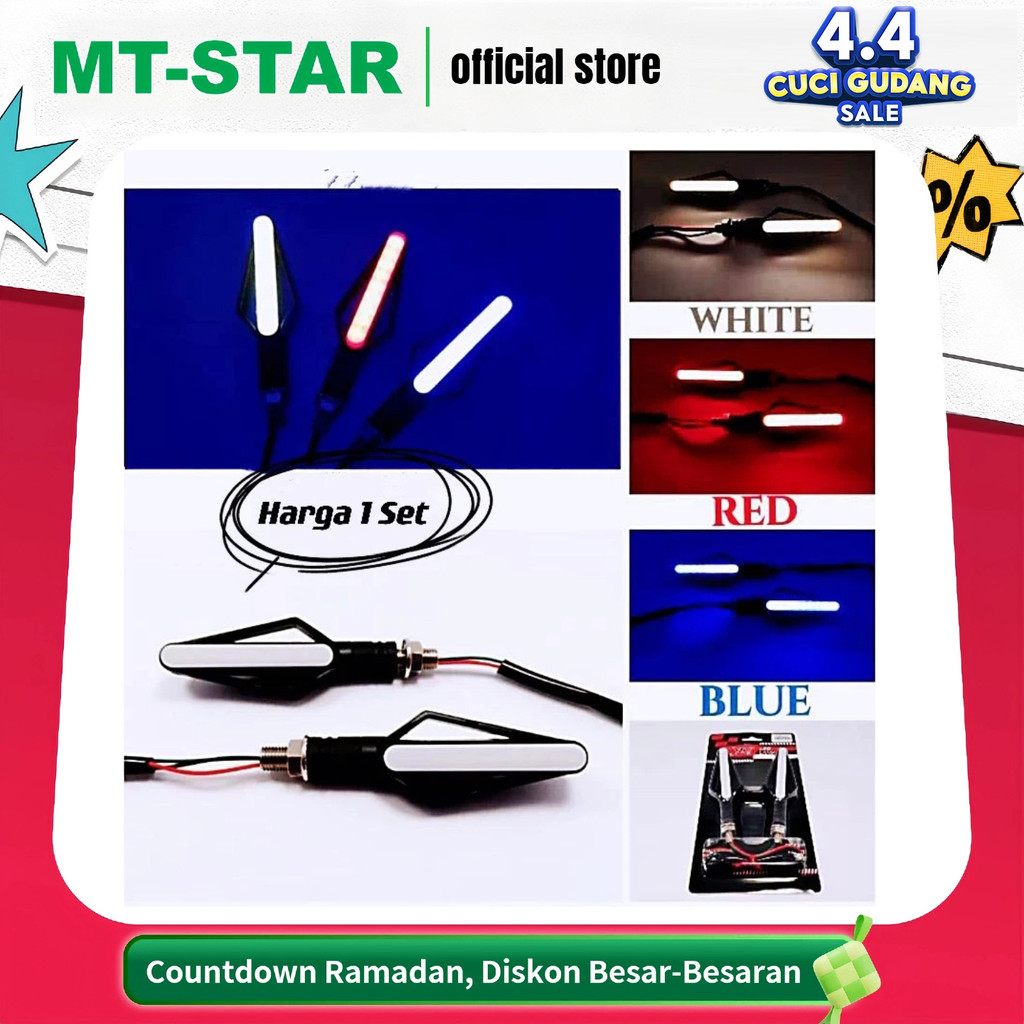 MT STAR Lampu Led Sein Running Led 2in1 Led Neon Running New Model Universal