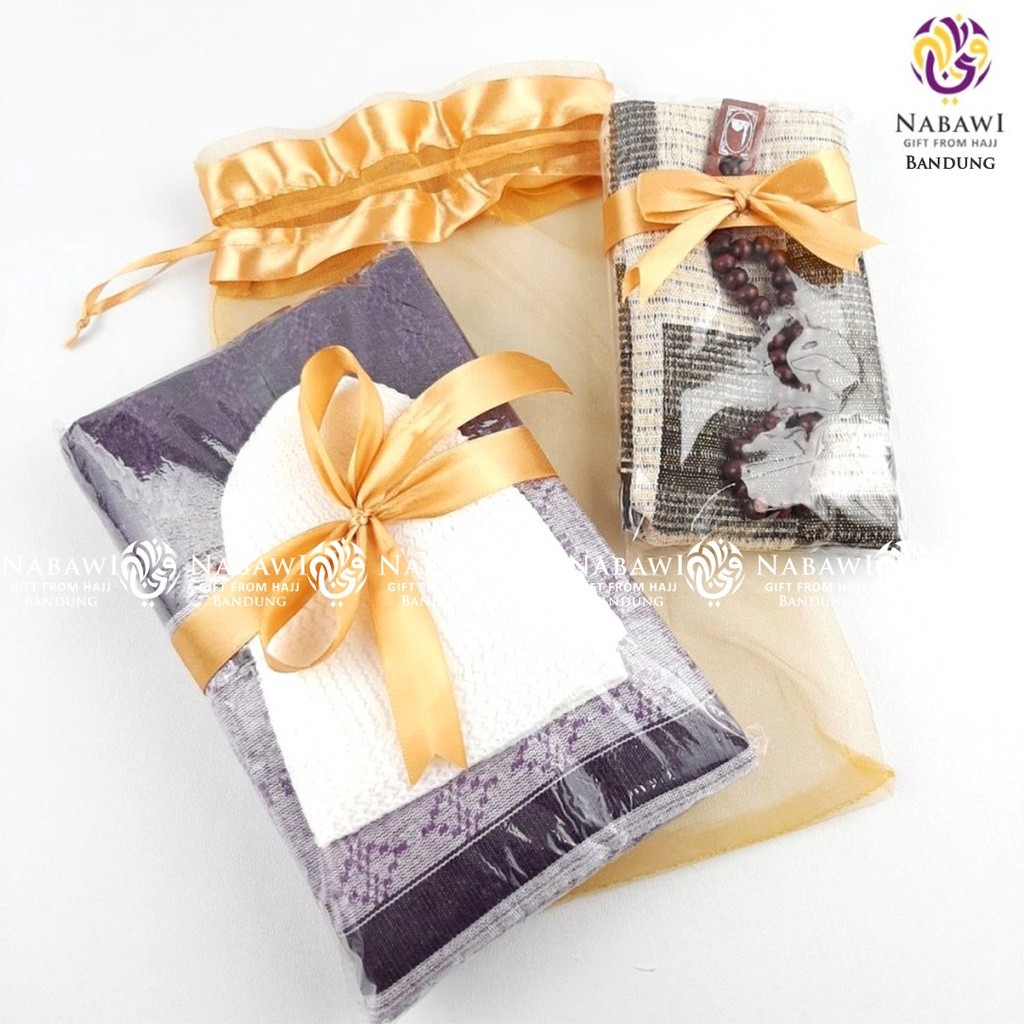Hampers Souvenir Sajadah dan Sarung Free Peci + Tasbih Packing Tile Souvenir Tahlilan Oleh Oleh Haji
