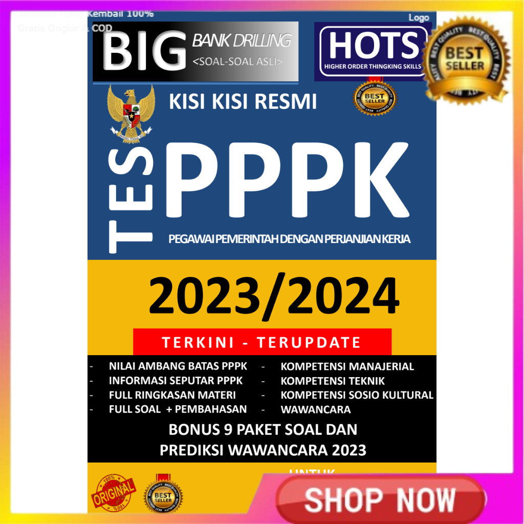 TOKO BUKU PASTI LULUS KISI KISI RESMI PPPK UNTUK SEMUA INSTANSI GURU DAN NON GURU 2023/2024 IDO150 P