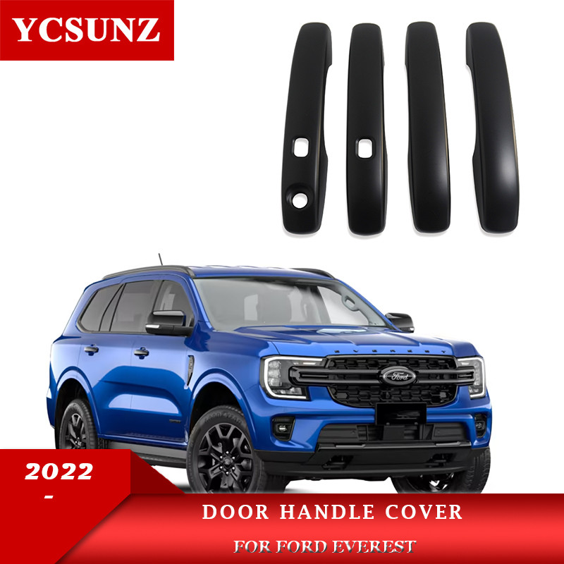 ABS Matte black Door Handle Cover For Ford Everest 2022 2023 2024 2025 handle Protector Car Styling 